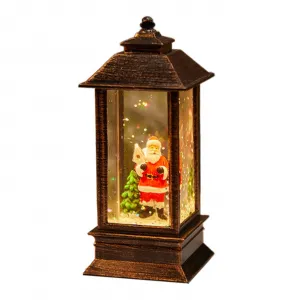 Portable Lantern Lights Battery Powered Safe Flameless Outdoor Decorative Lights Table Ornament for Holiday Decoration Santa Lantern