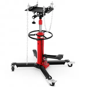 Transmission Jack 1100 lbs 2-Stage Hydraulic Steel Foot Pedal 360° Swivel Wheels Garage Use