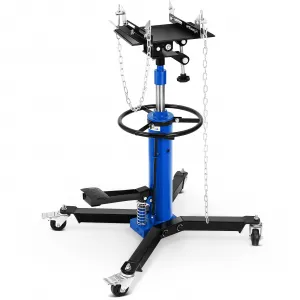 Transmission Jack 1322 lbs Capacity 2-Stage Hydraulic Steel 360° Swivel Wheels Foot Pedal Adjustable 34-68" Garage Use