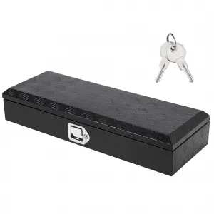Heavy Duty Aluminum Truck Bed Tool Box 34.5x12.75x6.4 Inch, Lockable Trailer Toolbox, Durable Black