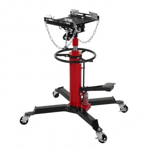 Transmission Jack, 1100 LBS Capacity Adjustable Hydraulic Telescopic Transmission Jack, 33"-69" High Lift and 360° Swivel Wheel, Garage/Shop Lift Hoist