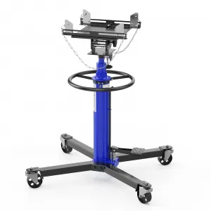 1320lbs Transmission Jack Lift - 2-Stage Heavy-Duty High Lift Transmission Stand with Dual Spring-Loaded Pedals, 34"-68" Lifting Range, Blue