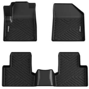 Floor Mats Fits 2015-2021 Jeep Cherokee Anti Skid Floor Liners Black, All Weather TPE Floor Liners (Not for Grand Cherokee)
