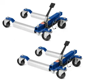Car Wheel Dolly Jack Set of 2, Hydraulic 1500-Lbs Car Skates, 12'' Wheel Vehicle Positioning Jack, Heavy Duty Rollers with Foot Pedal for Tire Auto Repair Moving