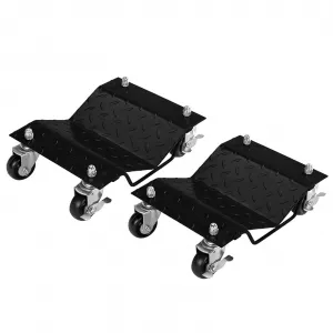 Car Dolly Set of 2, 3000LBS Capacity Wheel Dolly, Heavy Duty Vehicle Dolly Upgraded, Steel Tire Skates with Brakes, 2pcs