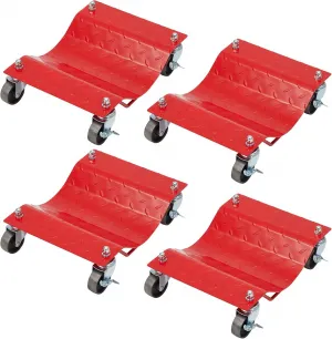 Car Dolly Set of 4, 6000LBS Capacity Wheel Dolly, Heavy Duty Vehicle Dolly Upgraded, Steel Tire Skates with Brakes, 4pcs