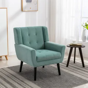 Accent Armchair Velvet Upholstered Ergonomic Living Room Chair 29.5x29.5x34.6 Mint Green