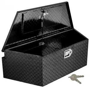 39Inch Trailer Tongue Boxes,Heavy Duty Aluminum Trailer Tool Box With Lock and Keys,Diamond Plate Storage Box,Waterproof Trailer Box for Pick Up Truck Bed,RV Trailer,Black