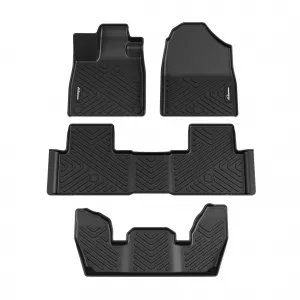 Floor Mats Fits 2023 2024 2025 Honda Pilot, Anti Skid TPE Floor Liners, All Weather, Black