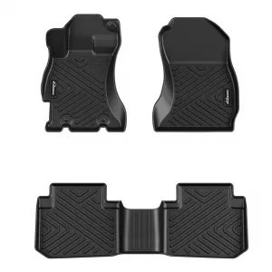 Floor Mats for Subaru Forester 2014-2018, TPE All Weather Accessories, Custom Fit Front & 2nd Row, Black