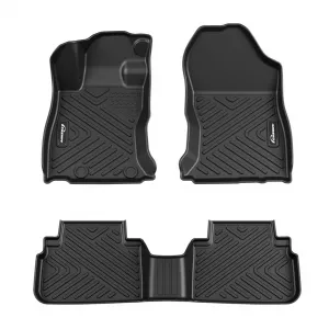Floor Mats for Subaru Forester 2019-2024, TPE All Weather Accessories, Custom Fit Front & 2nd Row, Black