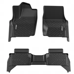 Floor Mats for Toyota Tacoma 2024 2025 Double Cab TPE All Weather Vehicle Specific Fit Front 1st & 2nd Row Black