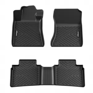 Floor Mats for Nissan Altima 2019-2025, TPE All Weather Custom Fit Front & 2nd Row Liner, Black