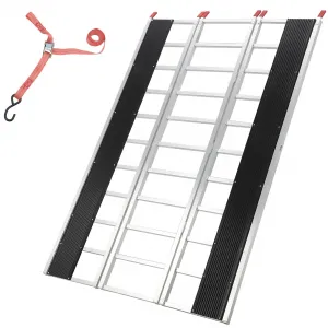 1500LB Aluminum Loading Ramps - Tri-Fold Design w/Anti-Slip Surface for Pickup Trucks, Motorcycles & ATV (Lightweight Portable)