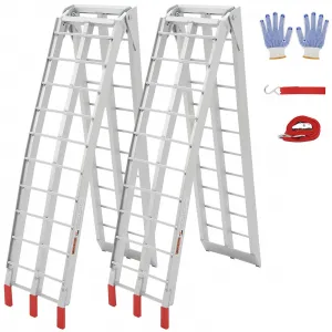 Aluminum Car Ramps 2-Pack Heavy-Duty Vehicle Ramps 6000 Lbs Capacity 60x12 Silver