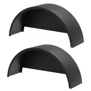 2-Pack Trailer Fenders - Single Axle Compatible with 14-16 Inch Wheels, Durable Steel Construction, 32"x9"x15" for Utility and Landscape Trailers, Black