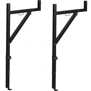 Truck Ladder Rack Extendable 19-34in Adjustable Height 44.5-49.5in Steel Heavy Duty Rust-Proof Powder Coated for Kayak Surfboard Lumber