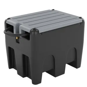 48 Gallon Portable Diesel Fuel Tank with 12V Electric Transfer Pump, High Flow Rate 10 GPM, Durable Black Tank for Easy Diesel Transportation