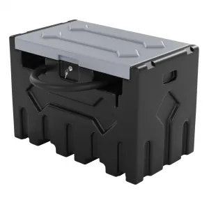 52 Gallon Portable Diesel Fuel Tank with 12V Electric Pump, Auto Shut-Off Nozzle, HDPE, Dual Filtration, 15ft Hose, Forklift Pockets for Construction Farms