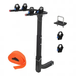 2-Bike Rack Hitch Mount - Heavy-Duty Steel Frame Folding Bicycle Carrier with Anti-Sway Stabilizer, Fits 2" Hitch Receiver, 70 lbs Capacity, Easy Assembly for SUV, Car, Truck, and RV