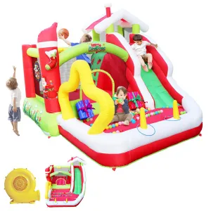 Inflatable Bounce House Christmas Jumping Castle Outdoor Indoor Playground Multicolor