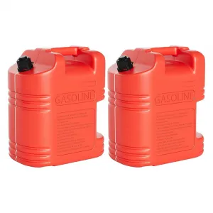 5 Gallon Gas Can 2x Pack Heavy-Duty No-Spill Liquid Container with Level Gauge Air Release Valve Utility Storage Pail 15.4x7.1x11 Inch