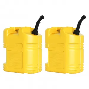 5 Gallon Gas Can 2x Pack Heavy-Duty No-Spill Liquid Container with Level Gauge Air Release Valve Utility Storage Pail 15.4x7.1x11 Inch