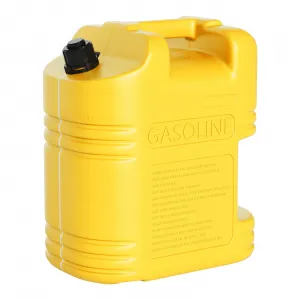 5-Gallon Liquid Container 2-Pack with Auto Shut-Off Spout & View Stripe, Dual Ergonomic Handles for Fuel Storage & Transport, Yellow