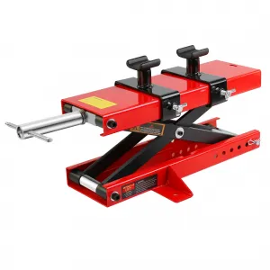 Motorcycle Scissor Lift Jack - 1100 lbs Capacity Scissor Jack with Saddle and Safety Pin, Ideal for ATVs and Dirt Bikes