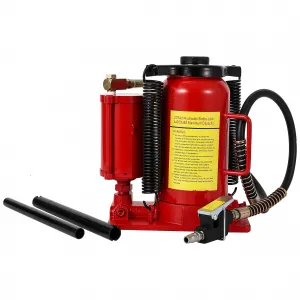 20T Air Hydraulic Bottle Jack, Pneumatic Hydraulic All Welded, Heavy Duty Car Pickup Truck RV Lift, 40000 LBS, Red