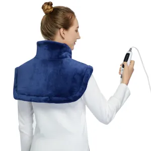 Electric Heated Neck Shoulder Wrap for Upper Back Pain and Cramps Relief with 2H Auto Shut Off, Electric Hot Heated Pad Heat Therapy, 4 Heat Setting, Machine Washable, 22"x19“