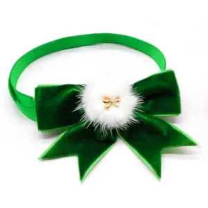 Christmas Pet Bow Tie Bright Color Pet Hair Accessories Doggy Cat Supplies Mini Adjustable Collar Decoration Accessories BT287 deep red