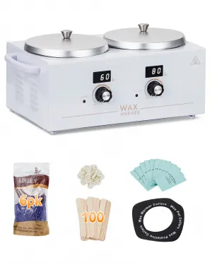 Digital Double Wax Warmer Kit, Professional Home Use, White