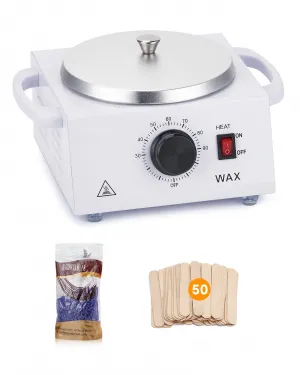 Professional Single Pot Wax Warmer Kit for All Hair Types, White
