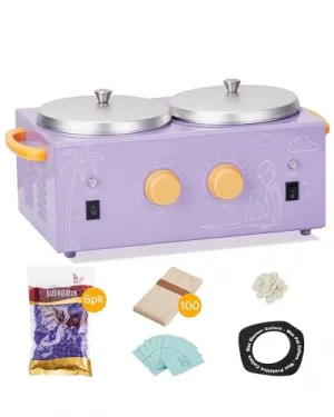 Dual Pot Professional Wax Kit, Quick Home Waxing, All Hair Types