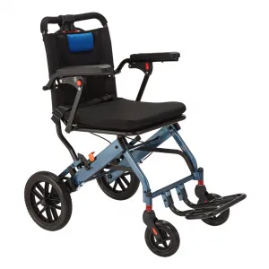 Ultra-Light Portable Folding Wheelchair, Travel-Friendly with Handbrake, 220 lbs Capacity, Ideal for Elderly & Children, 35.4"x21.3" Unfolded Dimensions