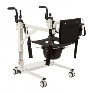 4-in-1 Multi-Function Transfer Chair, Hydraulic Lift Mobility Solution, Shower Chair with 180° Split Seat, Portable Commode and Indoor Mobility System, Versatile Home Seating
