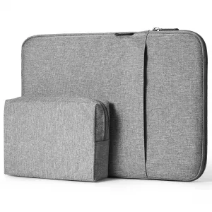 Durable 13-inch Laptop Sleeve - Compatible with MacBook, HP, Dell & More | Scratch-Proof, Waterproof, with Accessory Bag Grey