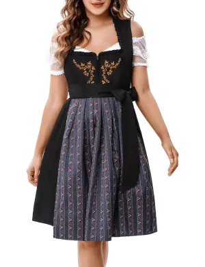 Women's Oktoberfest Dress 3 Pieces German Dirndl Costume Black S for Bavarian Carnival Halloween