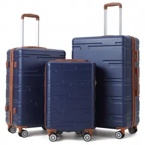 Luggage Expandable Suitcase 3 Piece Set, Luggage Set of 3 Piece Suitcase with Spinner Wheels, Hardshell Luggage 3 Piece Set(20"/24"/28")