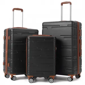 Luggage Expandable Suitcase 3 Piece Set, Luggage Set of 3 Piece Suitcase with Spinner Wheels, Hardshell Luggage 3 Piece Set(20"/24"/28")