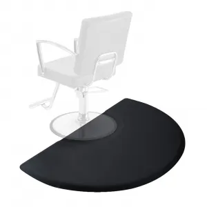 Anti-Fatigue Office Chair Mat – 3'x5' Semi-Circle Black – Comfort Standing Floor Protector for Hairstylists, Barbers, Office – Durable for Hardwood Floors, Hair Cutting & Hairdressing – Black Semi-Circle