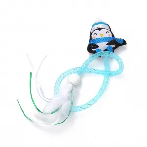 Cat Chew Toy for Indoor Cats Exercise Bite Resistant Catnip Feather Cat Teaser Stick Chewing Toys Penguin