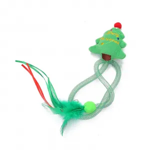 Cat Feather Toys Catnip Toys for Indoor Cats Penguin Christmas Tree Snowman Christmas Cat Teaser Stick Toys Christmas Tree