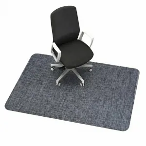 Heavy Duty Office Chair Mat for Hardwood & Tile – 48" x 60" Non-Slip Low-Pile Desk Rug – Smooth Rolling Protector with Corduroy Backing – Fast Flat PVC Surface – Black Gray