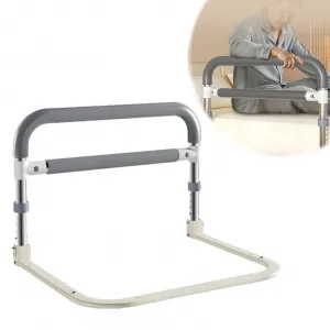 Bed Rails for Elderly Adults, Bed Assist Rail Medical Bed Support Bar Adjustable Heights, Safety Assisting Rails with Non-Slip Handle Bar for Seniors & Surgery Patients, Grey