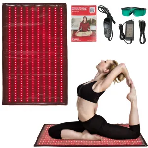 Red Light Therapy Mat for Body, Large 38" x 23.6" Infrared Light Therapy Pad, 400 Dual-Wavelength LEDs (660nm & 850nm), 48W Light Wrap with Timer for Back Waist Joint Muscle Pain Relief