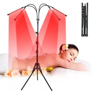 Red Light Therapy Lamp for Face & Body – 4-Head LED Panel, 150 LEDs (660nm & 850nm) – Near Infrared Light for Skin, Muscle & Pain Relief – Adjustable RT-Z80 Tripod, 120 LED Beads