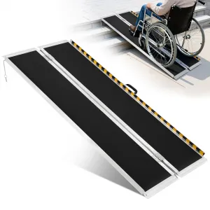 6FT Aluminum Wheelchair Ramp | Portable Folding Ramp for Stairs & Cars | 800 lbs Capacity | Non-Slip Surface for Scooters, Doorways & Home Steps
