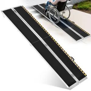 10FT Aluminum Wheelchair Ramp | Portable Folding Ramp for Stairs & Cars | 800 lbs Capacity | Non-Slip Surface for Scooters, Doorways & Home Steps